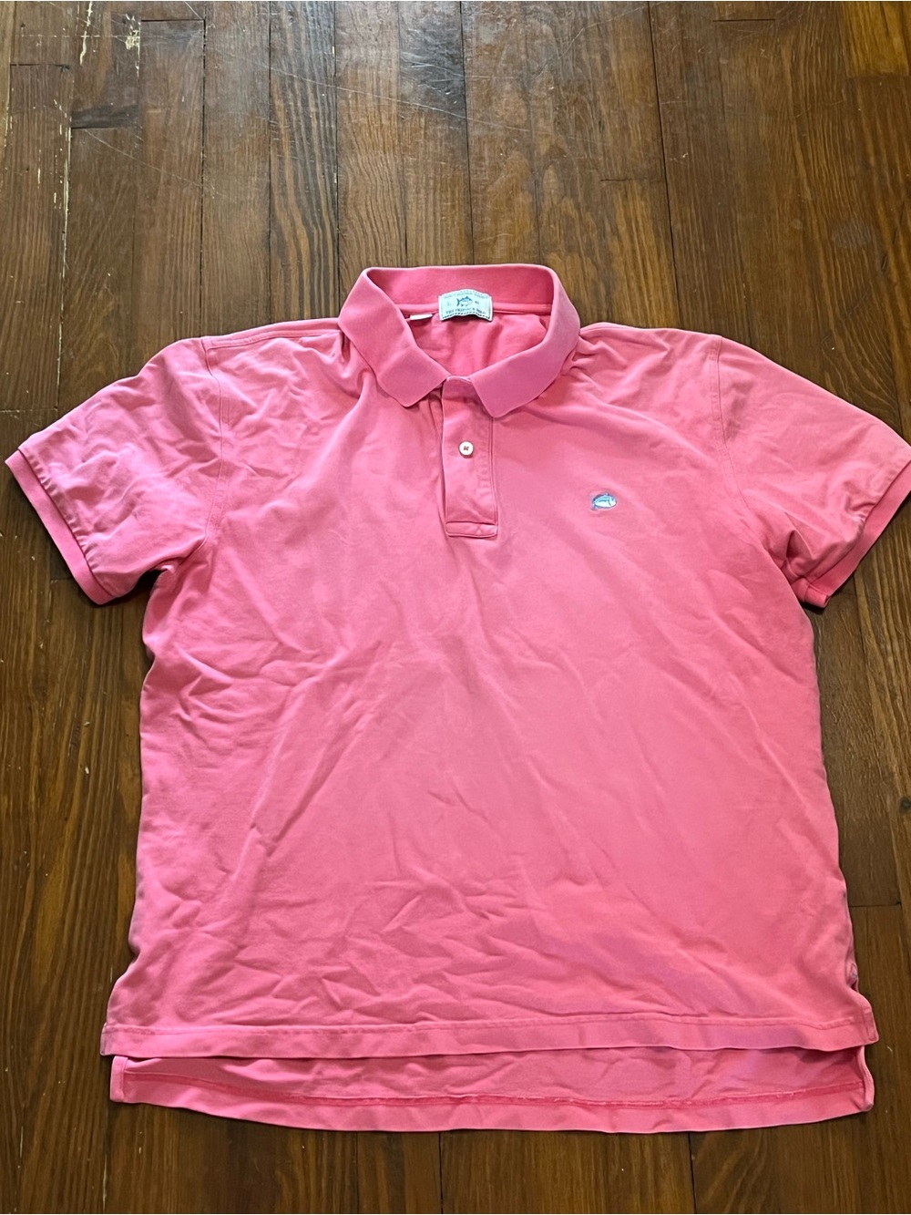 Southern Tide The Skipjack Polo Mens Large Coral Pink Cotton Stretch - Picture 2 of 5